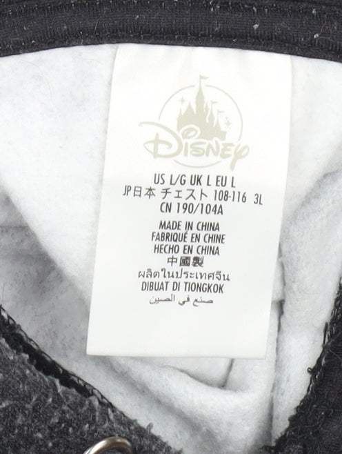 Disney Unisex Black L Pullover Hoodie Cartoon Graphic