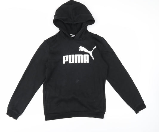 Puma Boys Black XL Hoodie with Logo - Casual Comfort
