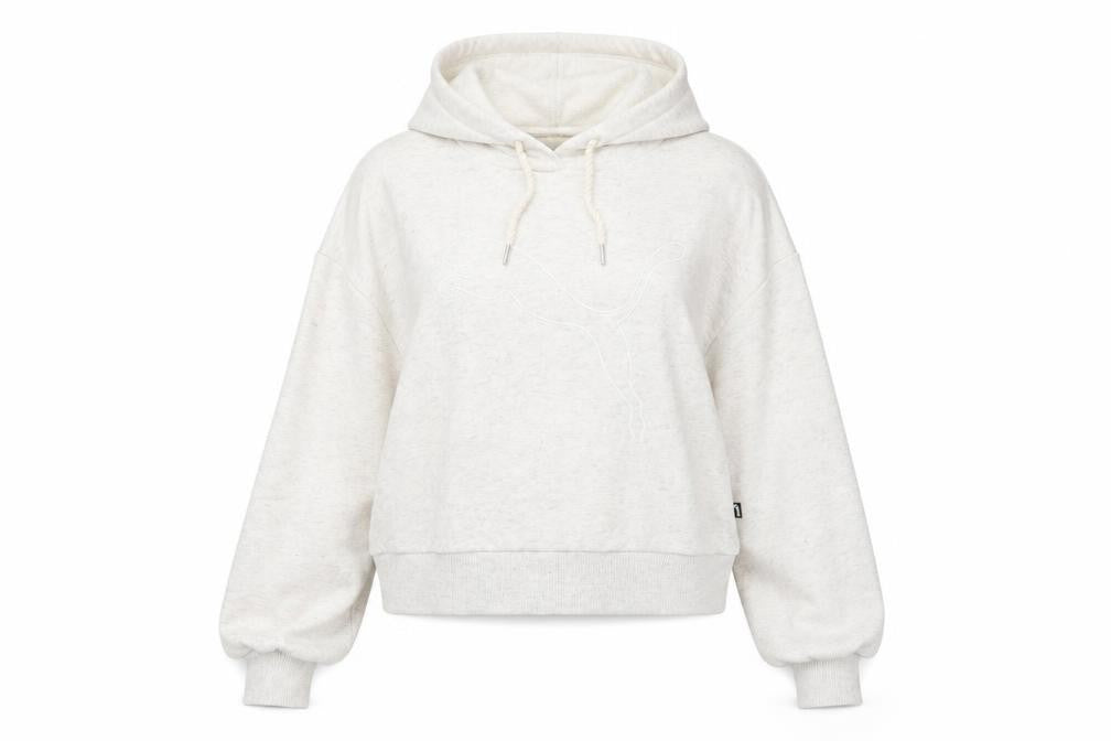 Womens UK M Regular PUMA Ivory Pullover Hoodie