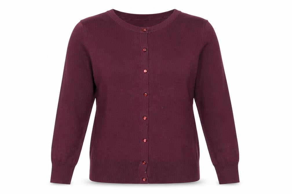 Front view of Red Herring Women's Purple Button-Up, size 12, Top