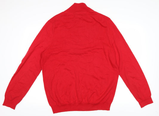Lyle & Scott Men's Red XL Full Zip Jumper