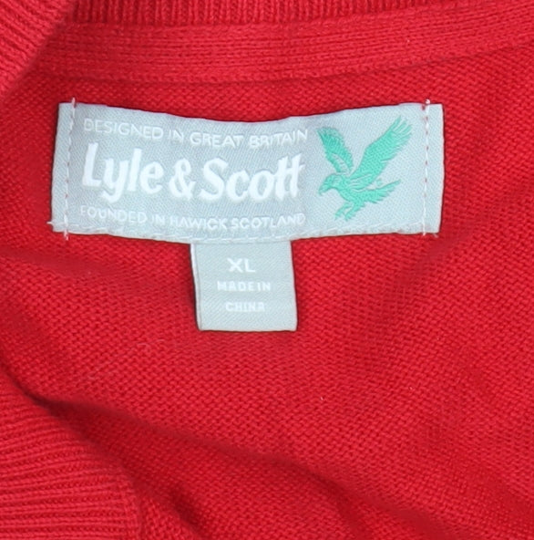 Lyle & Scott Men's Red XL Full Zip Jumper