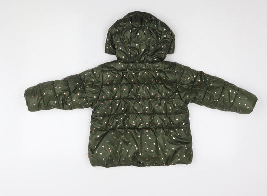 Canada House Girls Green Heart Puffer Jacket 24M