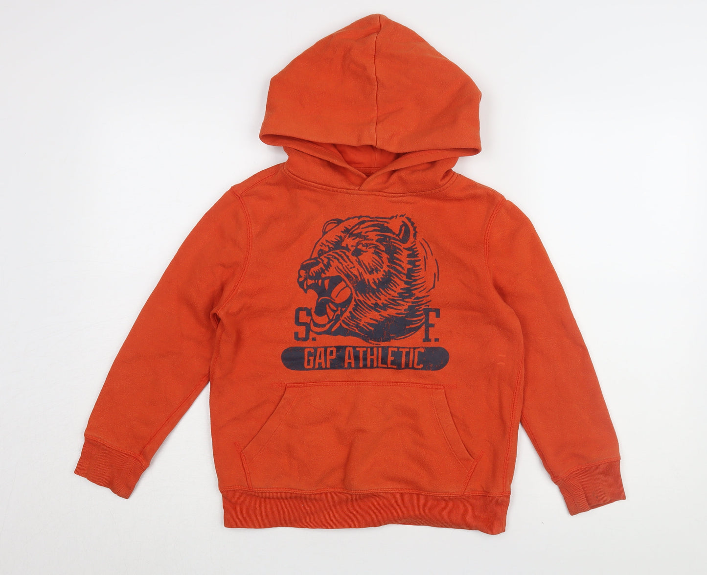 GAP Boys Orange Pullover Hoodie M with Logo, Sports Casual