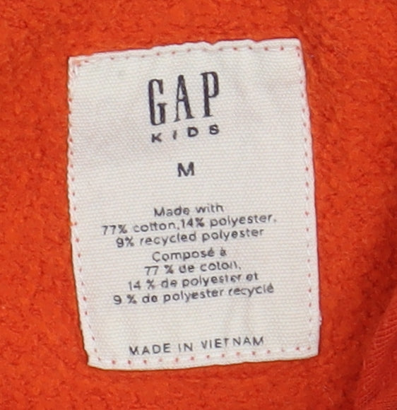 GAP Boys Orange Pullover Hoodie M with Logo, Sports Casual