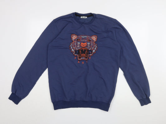 Kenzo Men's Blue Graphic Tiger Sweatshirt XL Pullover
