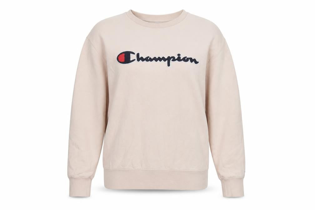 Womens UK L Regular Champion Beige Pullover Sweatshirt