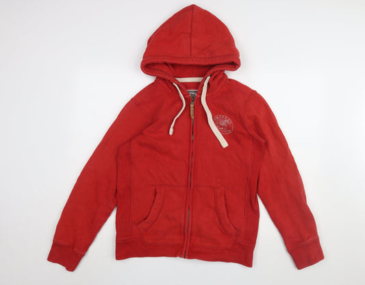 FatFace Men's Red Hooded Jacket, Size S, Casual Style
