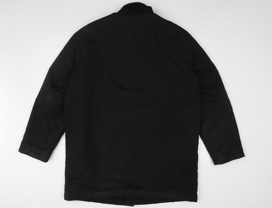 Guise Men's Black Overcoat Size M with Zipped Pockets