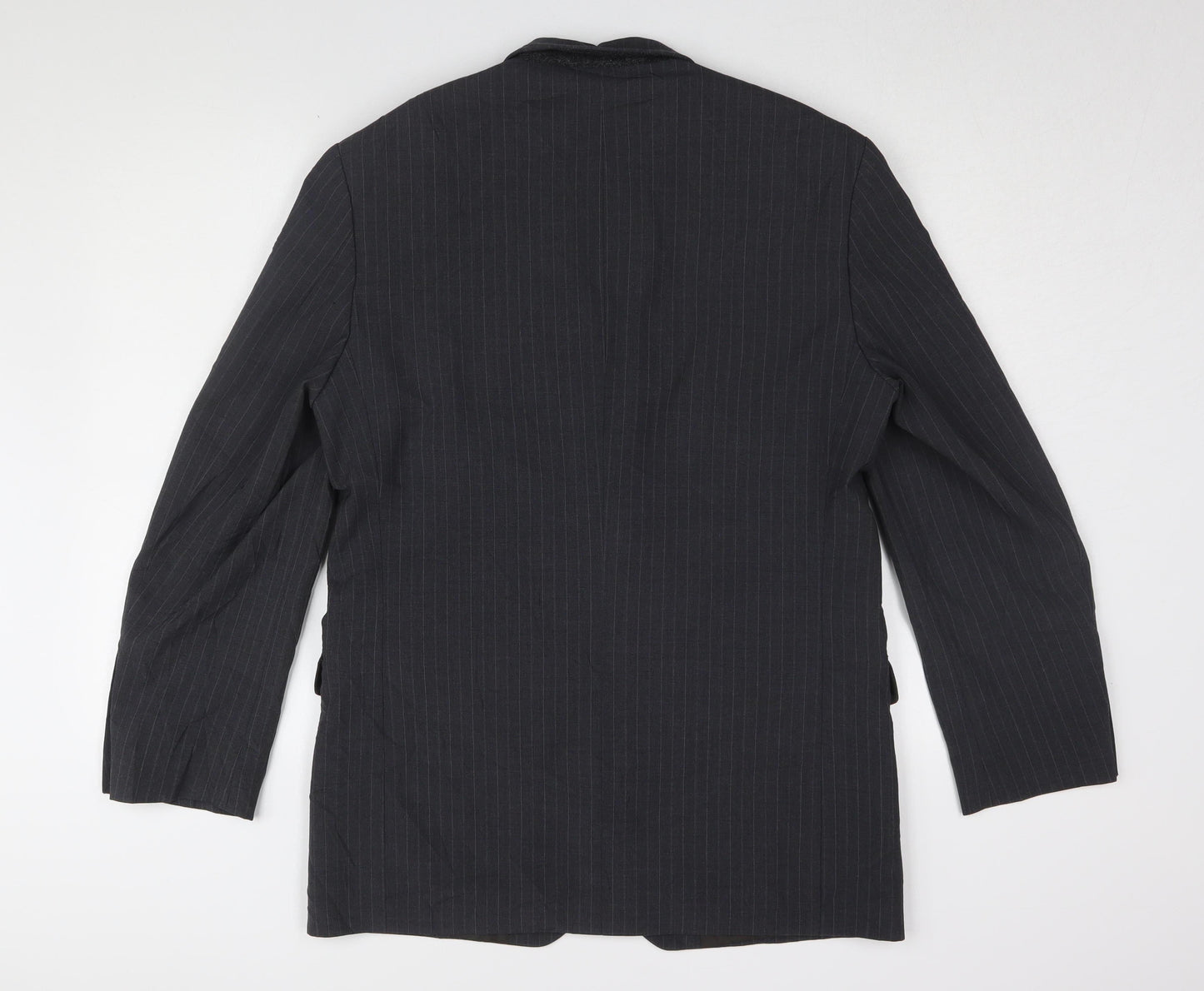 Marks & Spencer Grey Men's Blazer, Size 38R, Striped