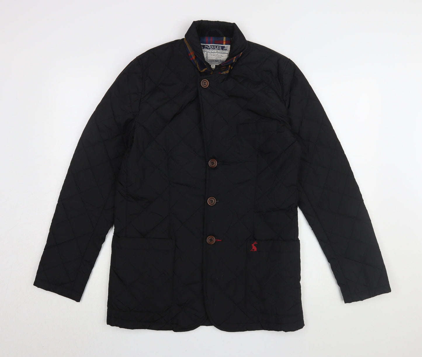 Joules Men's Black Quilted Jacket, Size S, Lined