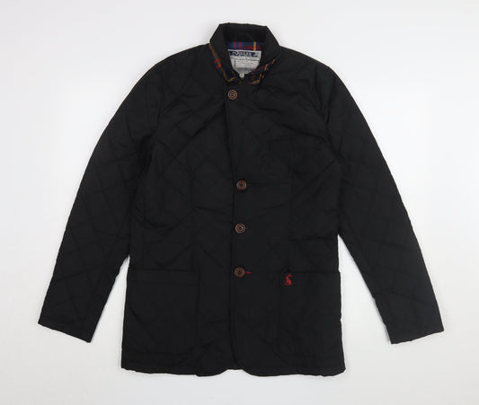 Joules Men's Black Quilted Jacket, Size S, Lined