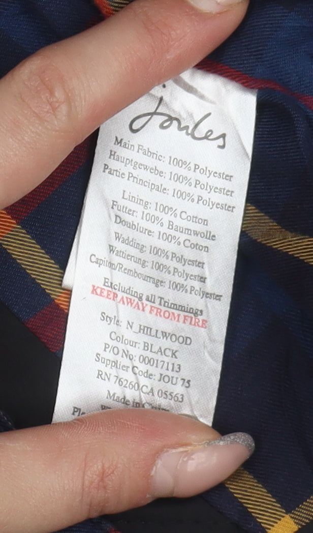 Joules Men's Black Quilted Jacket, Size S, Lined