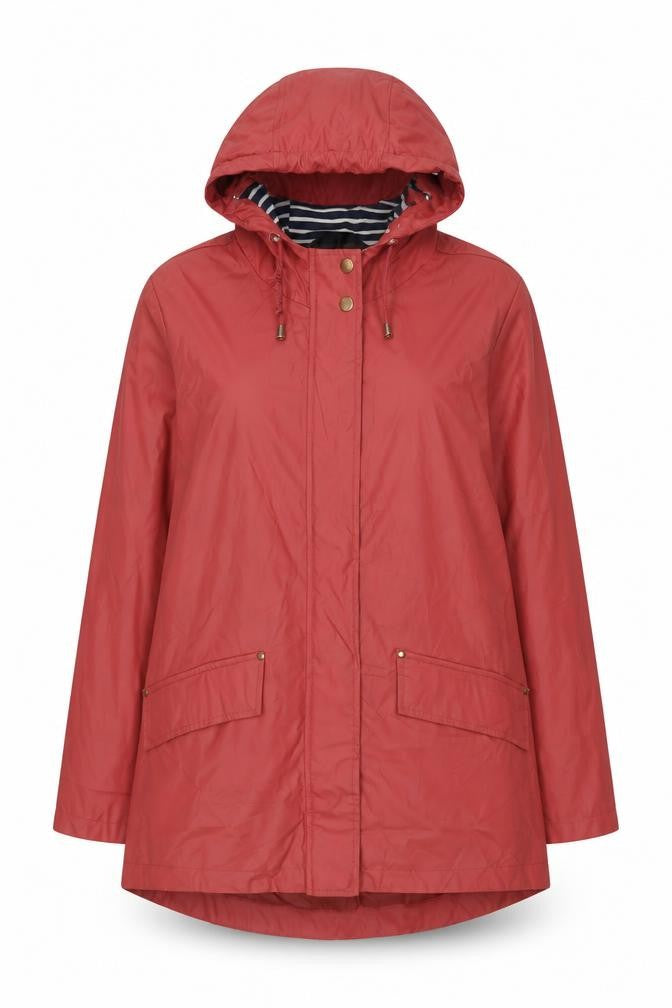 Dunnes Women's Red Waterproof Rain Coat Size 12