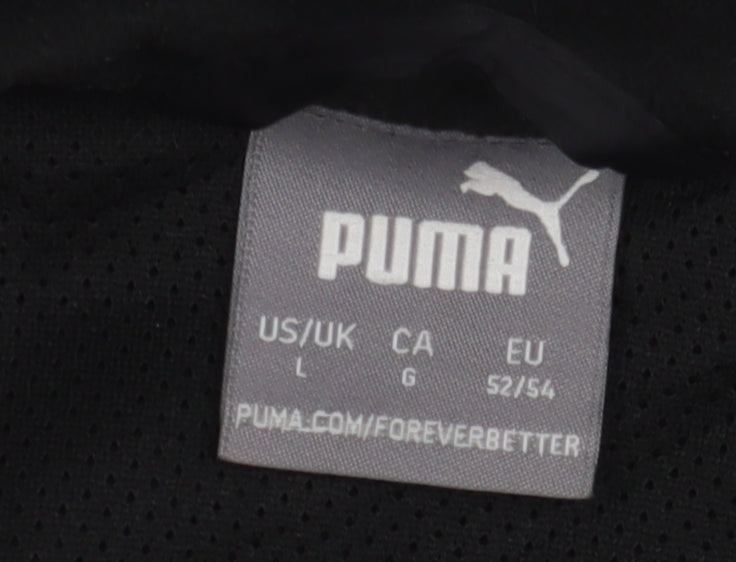 Puma Men's Black L Puffer Hooded Sports Jacket