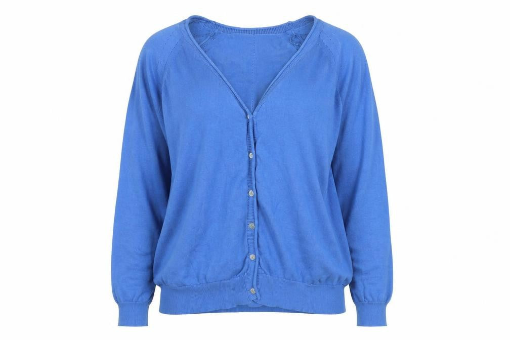 Womens UK L Regular Hepburn by N.M Blue Cardigan