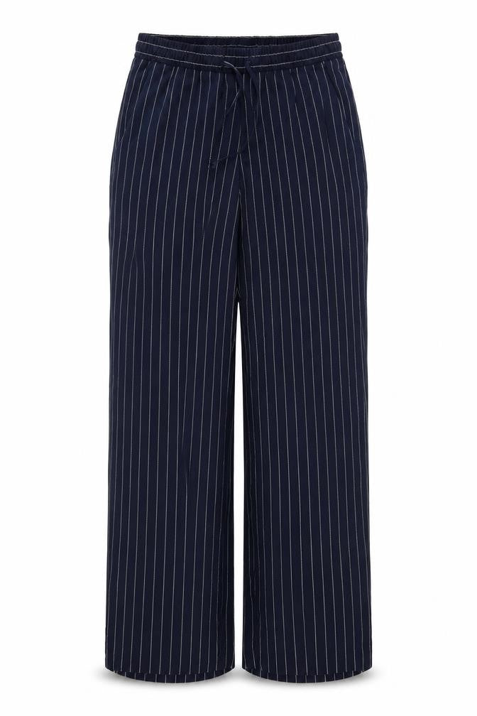 Blue Illusion Women's XS Blue Striped Wide-Leg Trousers