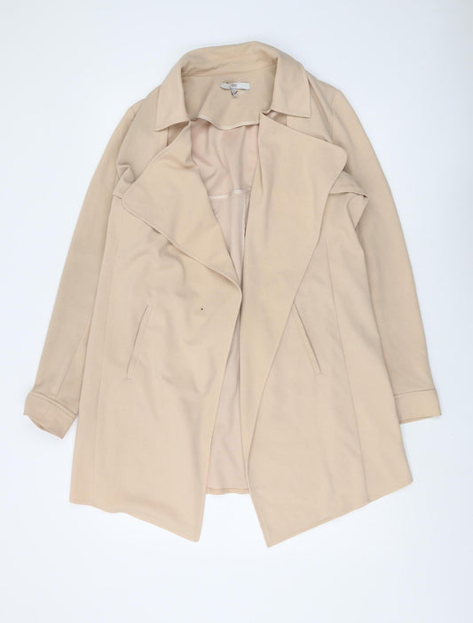 Next Women's Beige Belted Mid-Length Coat Size 10