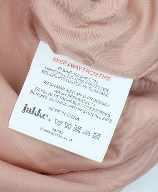 Jakke Women's Pink Puffer Jacket Size 8 Hooded Winter