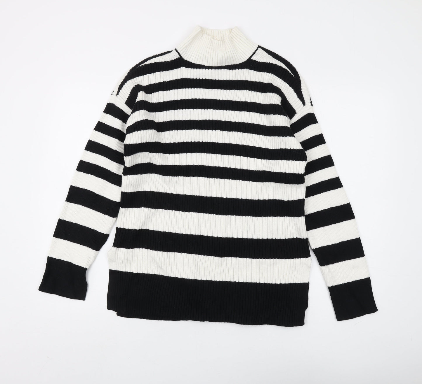 Marks and Spencer Women's Black Striped Pullover M