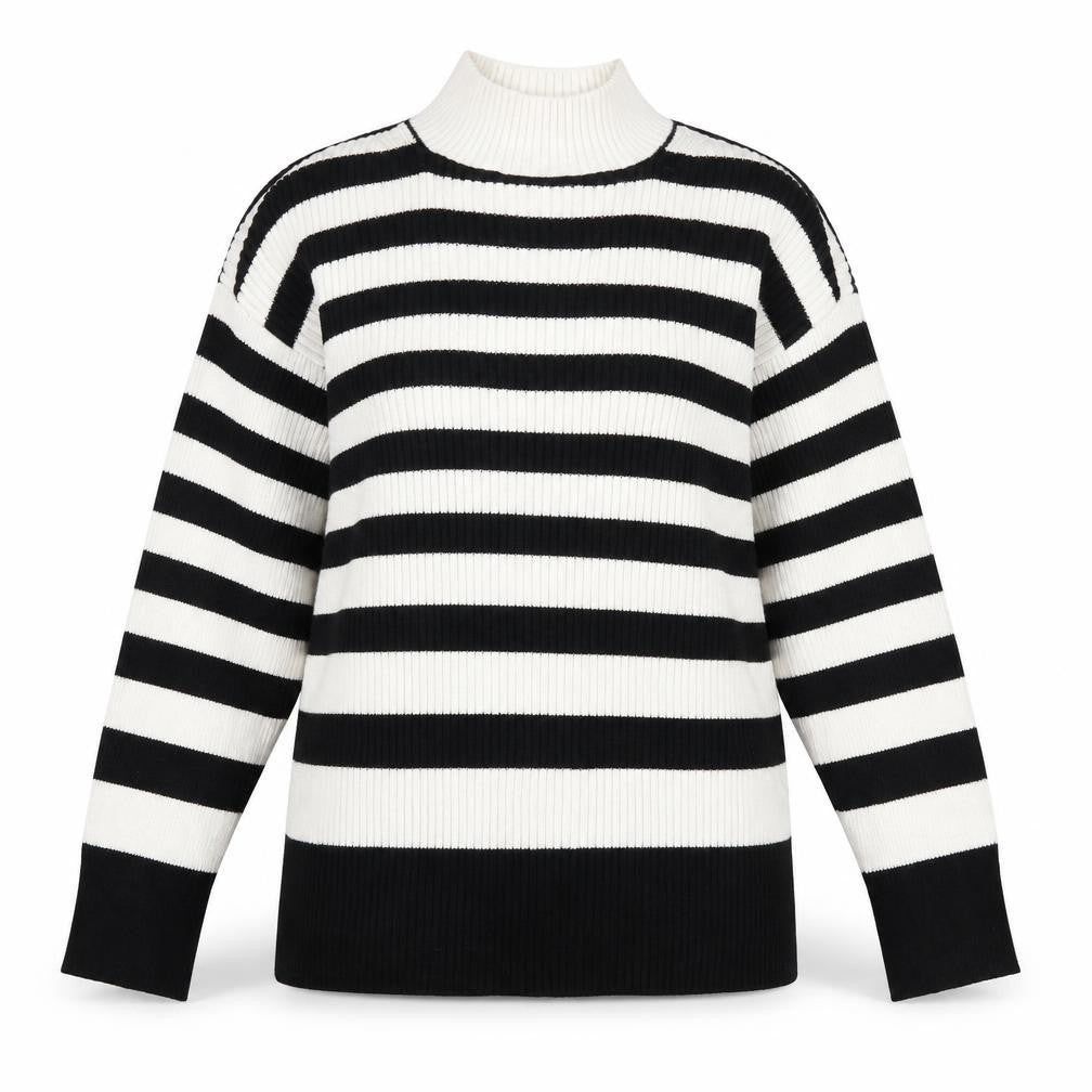 Marks and Spencer Women's Black Striped Pullover M