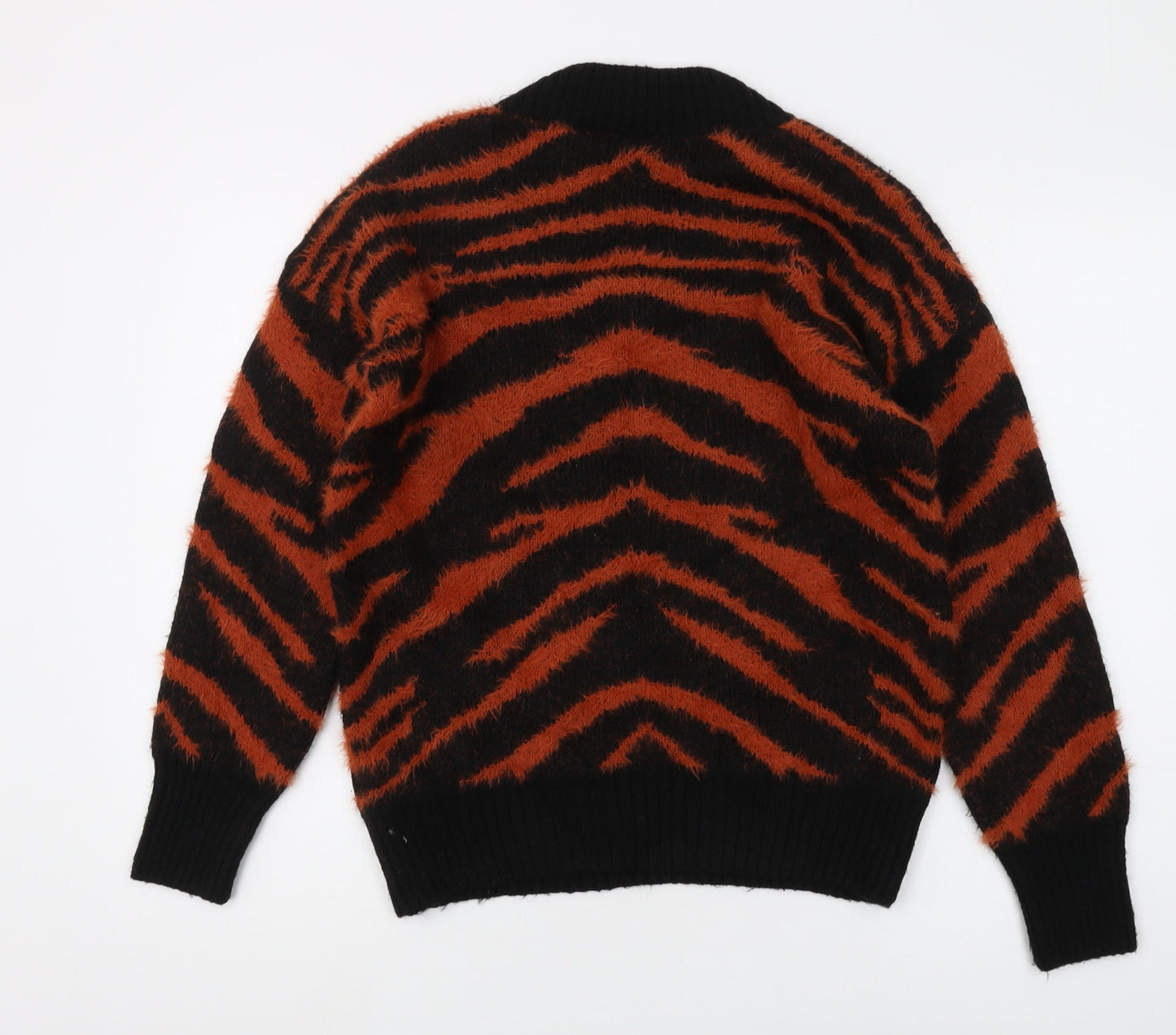Next Women's XS Black Animal Print V-Neck Jumper