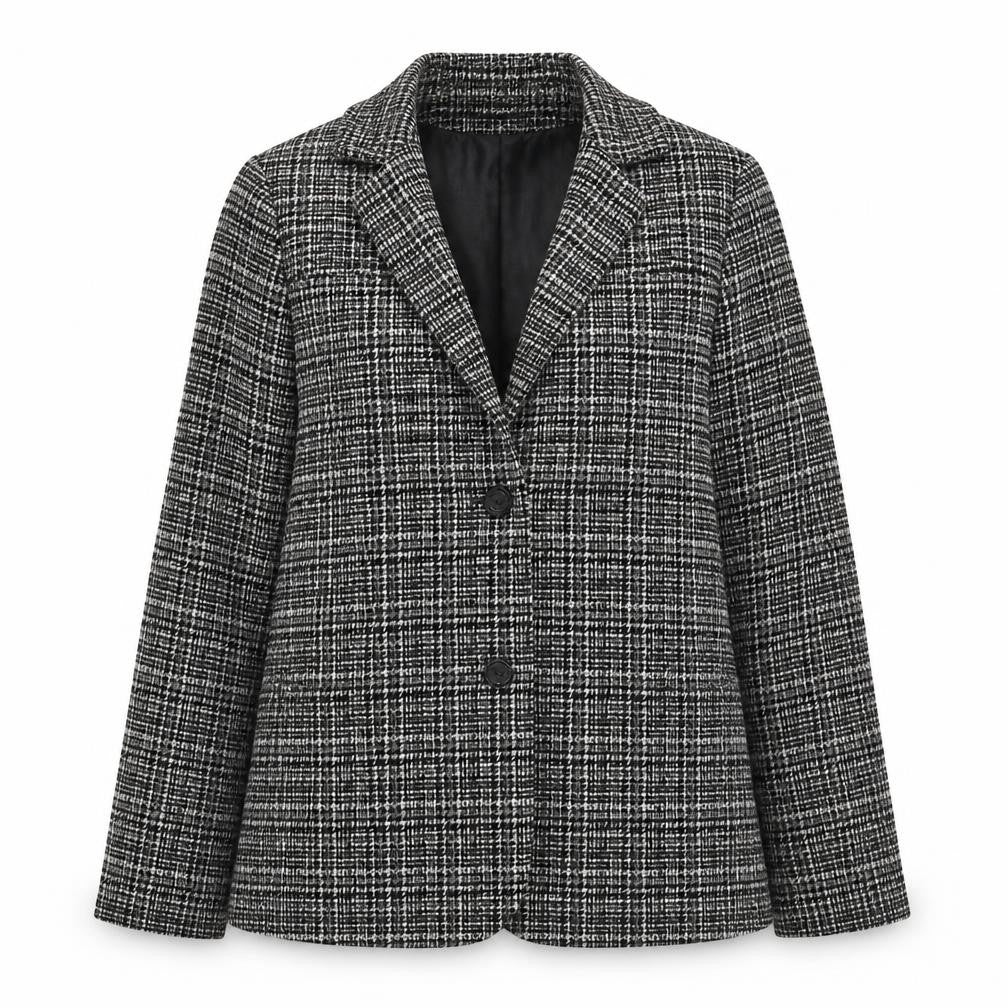 Marks and Spencer Women's Black Plaid Suit Jacket