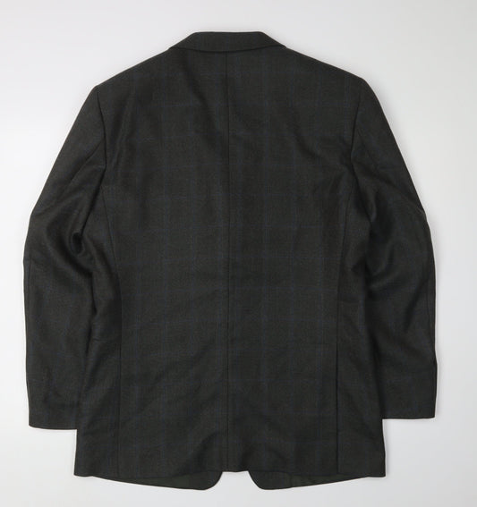 Alain Dubeau Men's Green Check Blazer, Size 38R