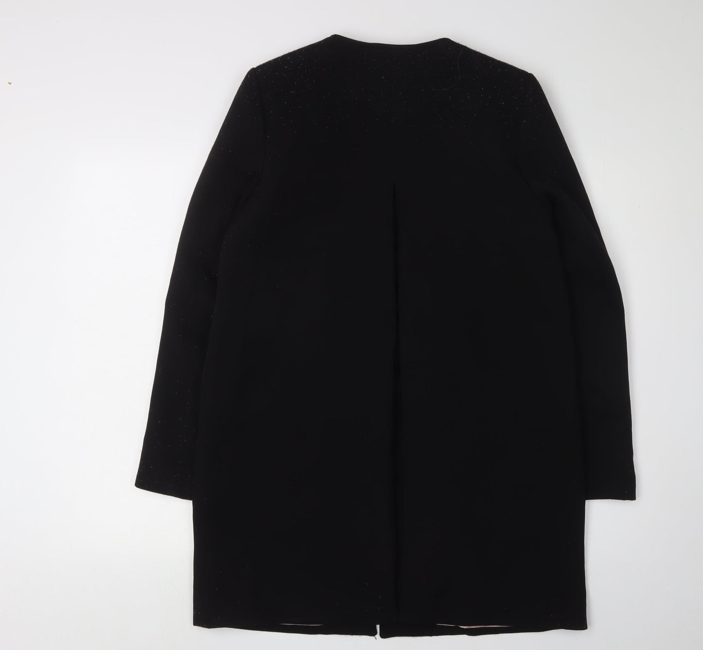H&M Women's Black Mid-Length Coat, Size 8, Full Zip