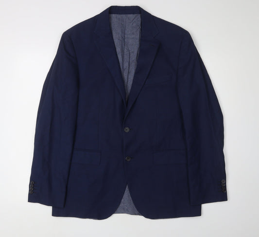 Hugo Boss Men's Blue Single-Breasted Blazer 38R