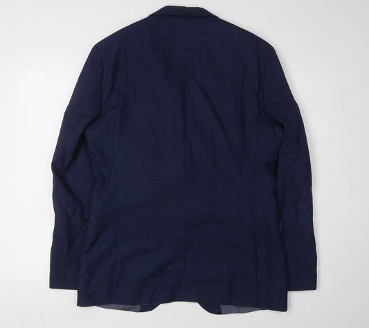 Hugo Boss Men's Blue Single-Breasted Blazer 38R