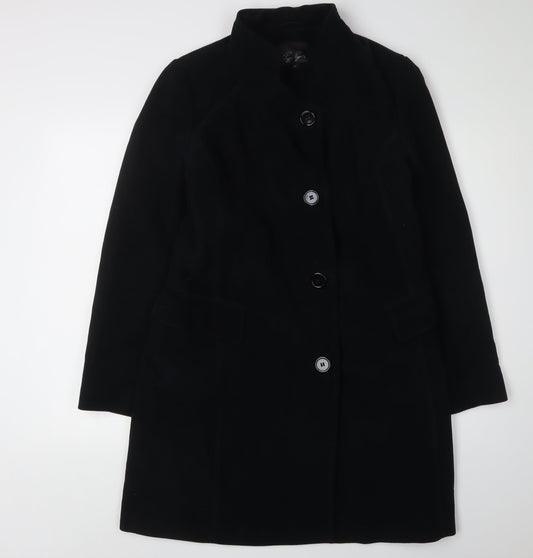 Peggy Page Women's Black Overcoat Cotton Size 12