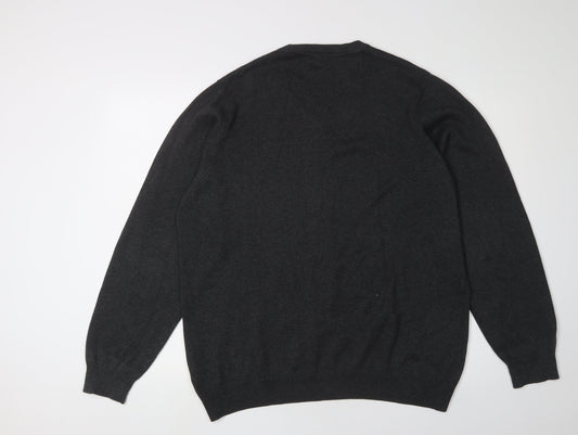 Marks and Spencer Men's Grey Cotton Pullover Jumper L