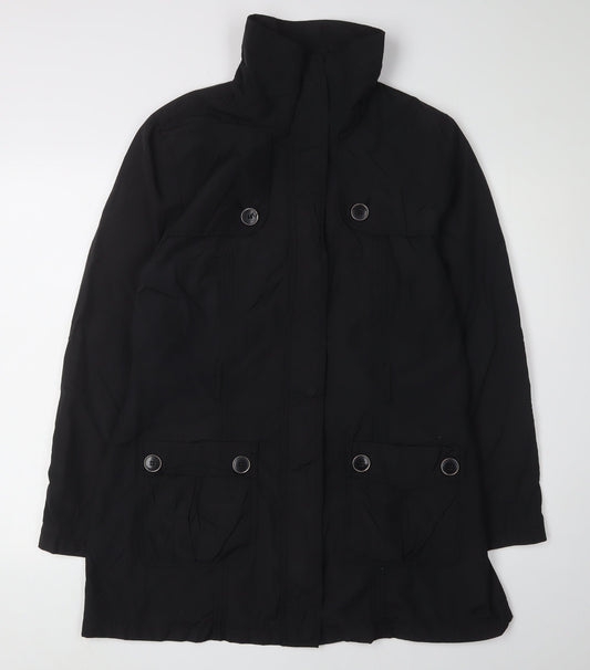 BHS Women's Black Long Overcoat Size 14