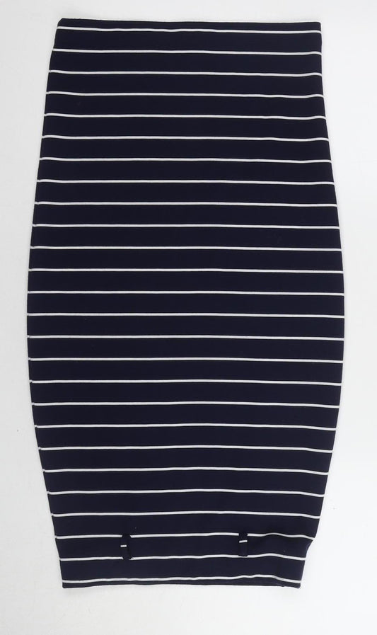 Monsoon Women's Blue Striped Pencil Skirt Size S