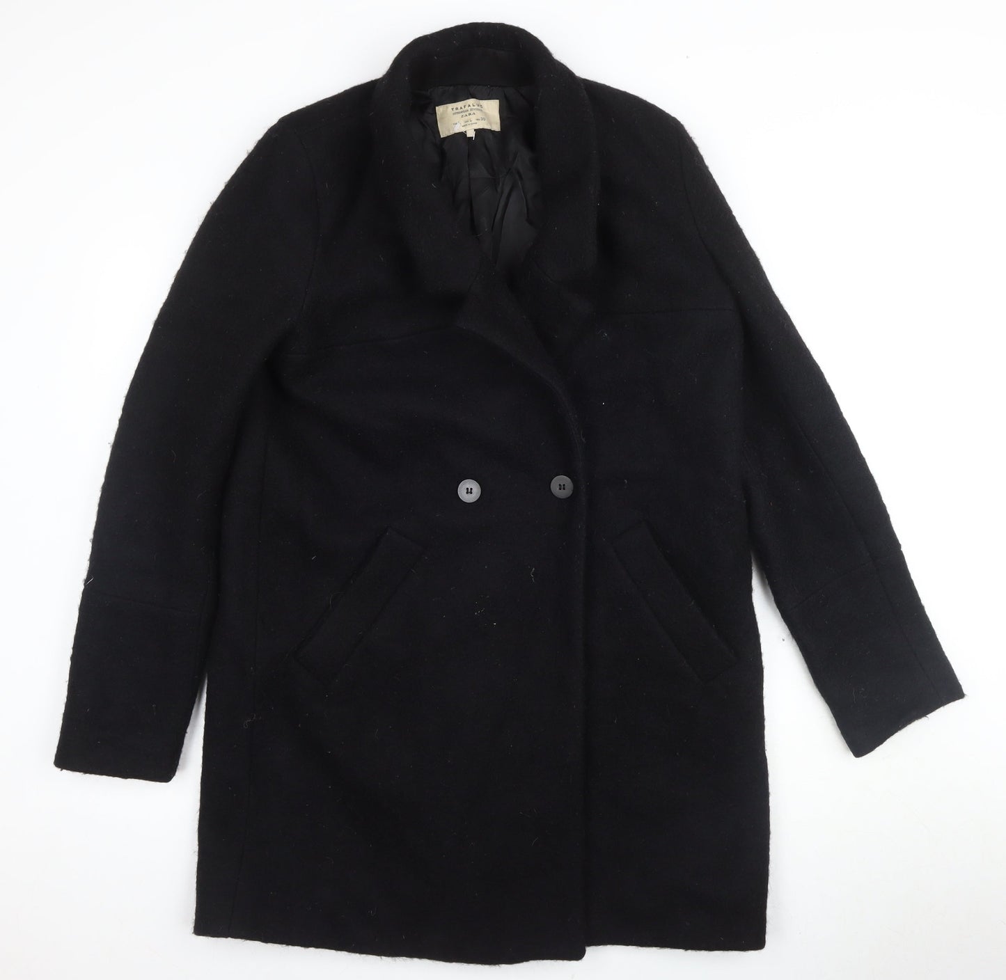 Zara Black Women's Pea Coat, Size 2, Classic Style