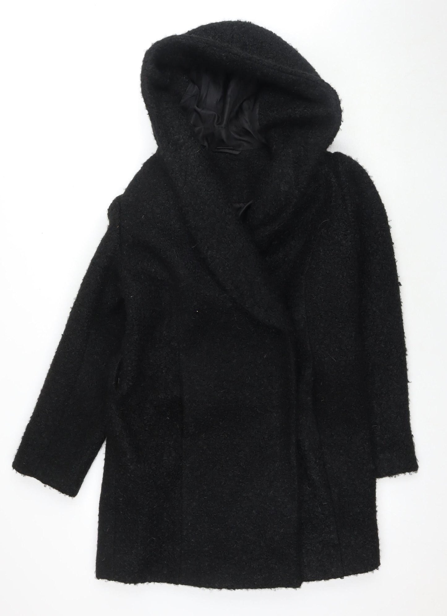 BODYFLIRT Women's Black Hooded Mid-Length Jacket