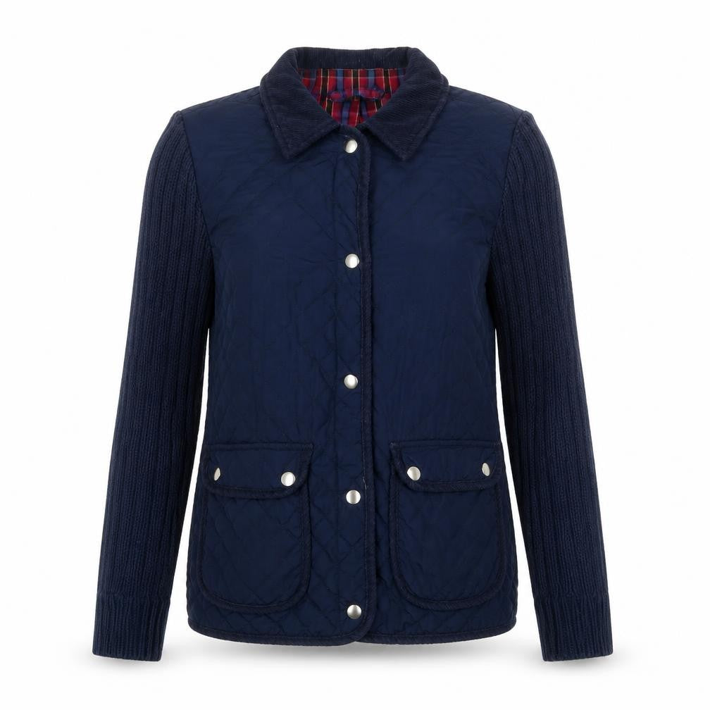 Topshop Women's Navy UK 10 Quilted Jacket