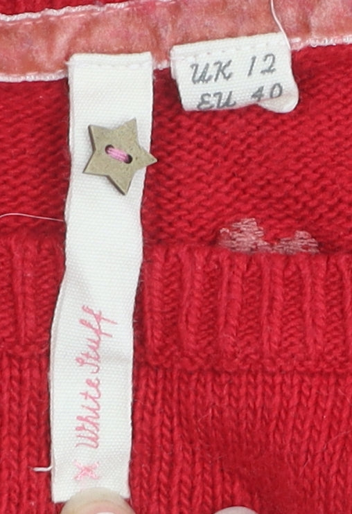 White Stuff Women's Red Pullover Jumper Size 12