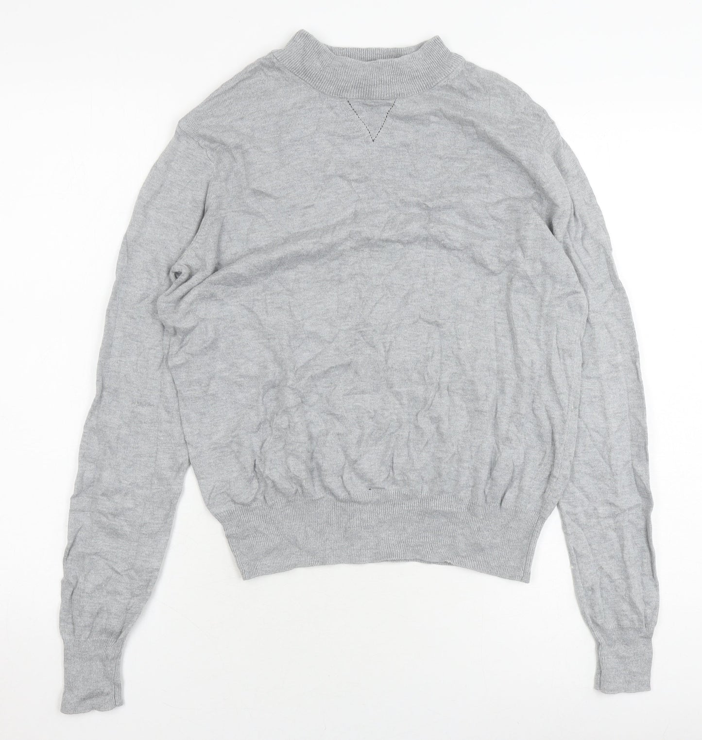 Warehouse Women's Grey Mock Neck Jumper Size 12