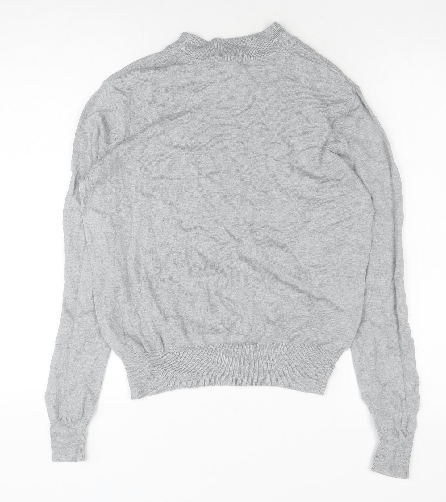 Warehouse Women's Grey Mock Neck Jumper Size 12