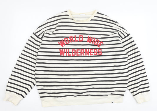 Carhartt Unisex Black Striped Pullover Sweatshirt M