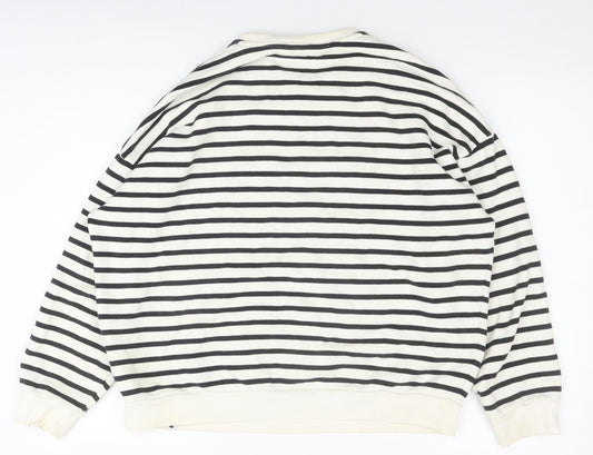 Carhartt Unisex Black Striped Pullover Sweatshirt M