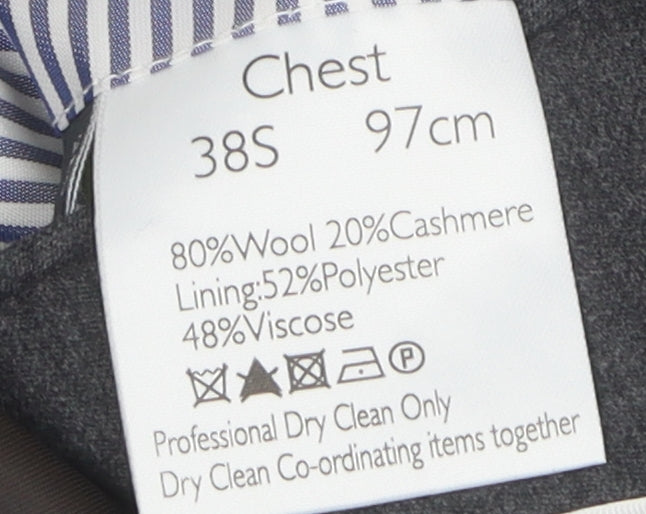 John Lewis Men's Grey 38S Wool Cashmere Blazer