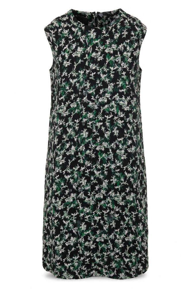 & Other Stories Women's Floral Black Shift Dress 12