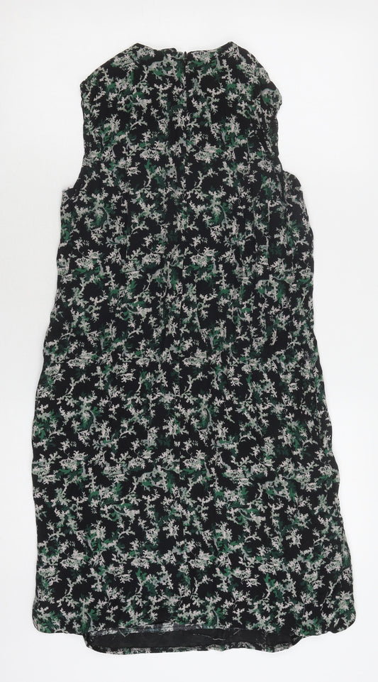 & Other Stories Women's Floral Black Shift Dress 12