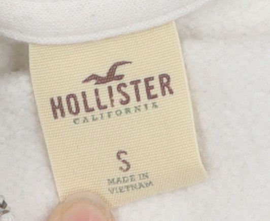 Hollister Women's White Hoodie Jacket S Casual