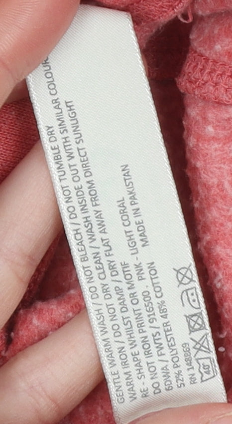 FatFace Men’s Pink Pullover Hoodie M Classic Style