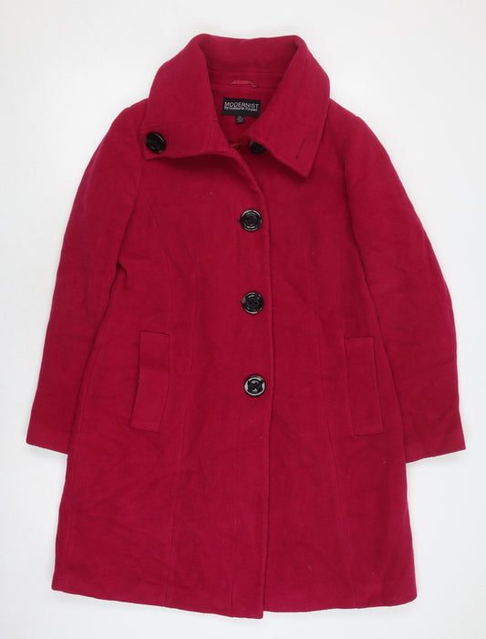 Modernist Women's Red Wool Blend Overcoat XS