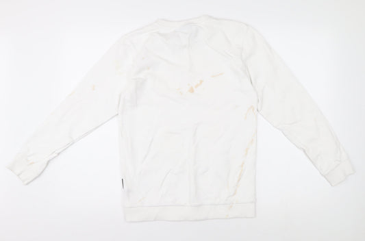 Napapijri Men's White Medium Pullover Jumper